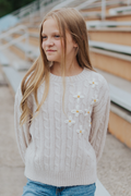 Louise Embroidered Daisy Sweater Tween