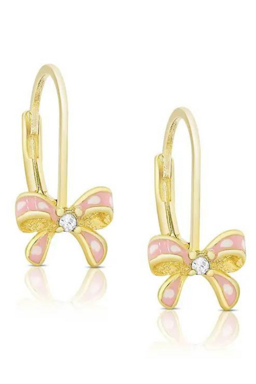 Bow Drop Earrings with CZ by Lily Nily