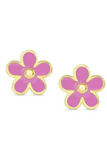 Hot Pink Flower Stud Earrings by Lily Nily