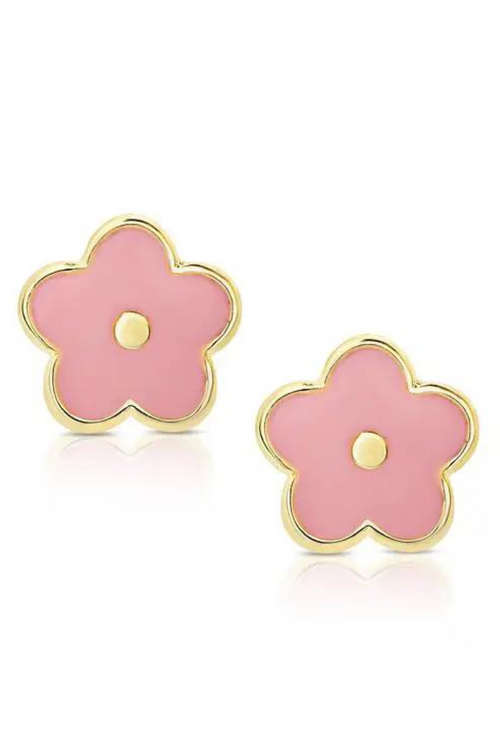 Light Pink Flower Stud Earrings by Lily Nily