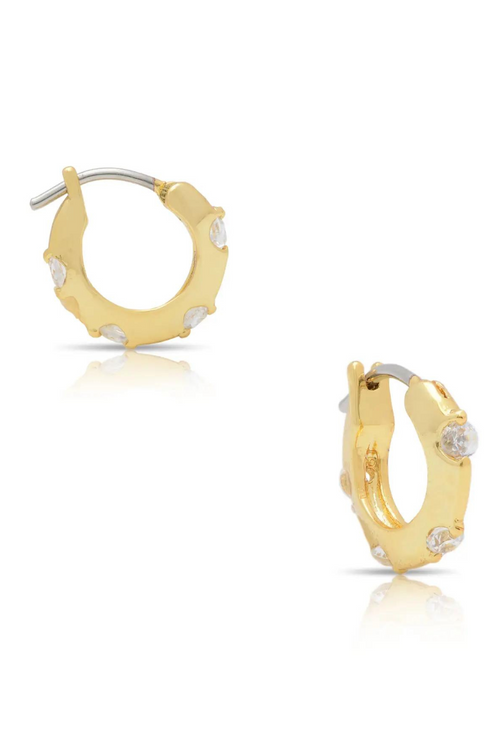 Small Hoop Earrings with CZ by Lily Nily