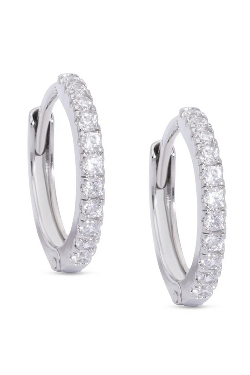 CZ Hinged Hoop Earrings by Lily Nily