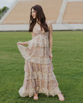 Savannah Floral Print Tiered Dress