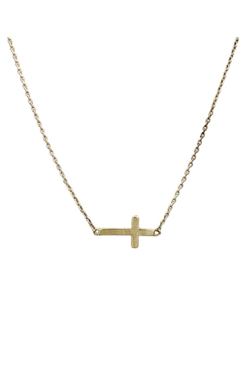 Side Cross Necklace