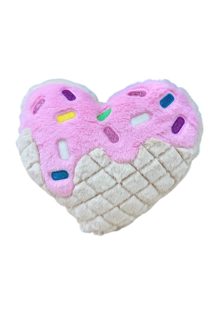 Waffle Heart Furry Pillow