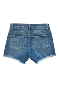 Tractr Girls Brittany 5 Pocket Fray Shorts in Indigo