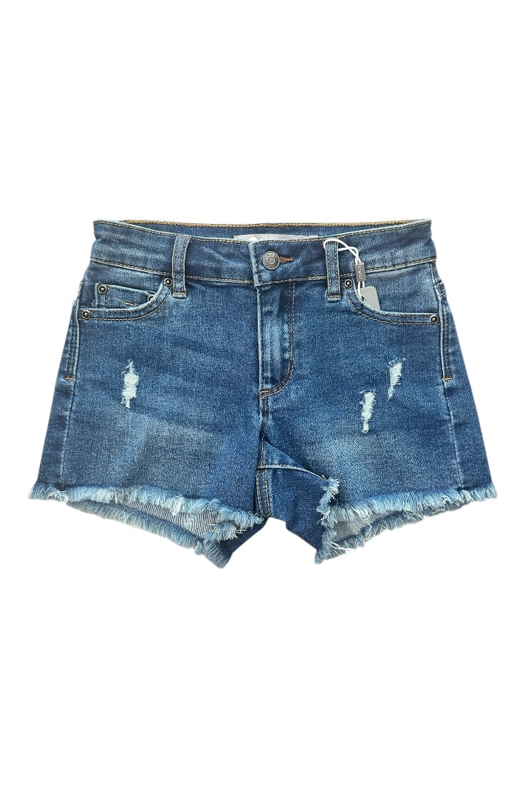 Tractr Girls Brittany 5 Pocket Fray Shorts in Indigo