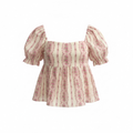 Girls Meena Top in Pink Cottage Stripe by Katie J NYC