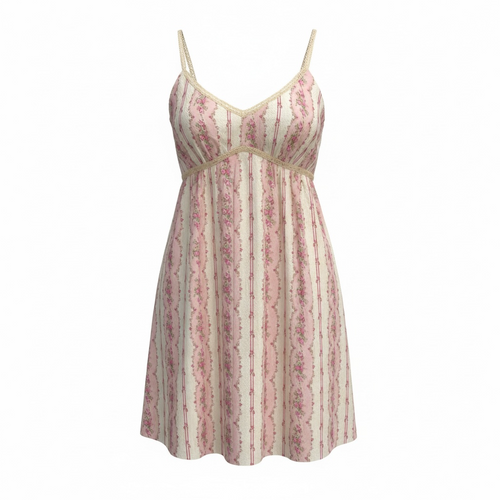 Juniors Bloom Dress in Pink Cottage Stripe by Katie J NYC