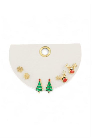 Christmas Theme 3 Piece Earring Set