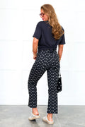 Just Black High Rise Polka Dot Cropped Flare Jean