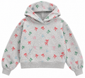 Girls Bow Printed Fleece Hoodie