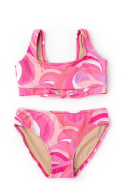 Pink Waves Knot Bikini