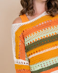 Cally Stripe Crochet Sweater