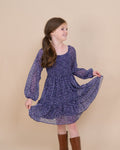 Gretchen Chiffon Dress in Purple by Flowers by Zoe