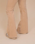 High Rise Corduroy Flare in Tan by Tractr