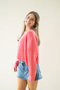 Penelope Cropped Knit Sweater
