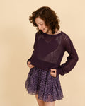 Distressed Heart Sweater in Plum by Flowers by Zoe