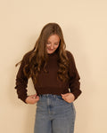 Samantha Long Sleeve Crew Neck Cropped Sweatshirt