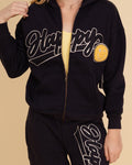 Happy Smile Patch Zip Up Hoodie by Vintage Havana