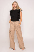 Ruffle Sleeve Cable Knit Top