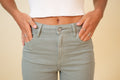 Logan High Waist Dad Jean in Sage