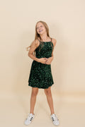 Hailee Dress in Green Sequin by Miss Behave