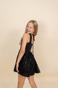 Harper Dress in Black Sequin by Miss Behave