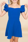 Tween Skylar Dress in Blue by Miss Behave