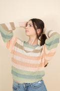 Multi Color Stripe Loose Fit Sweater - 2 colors