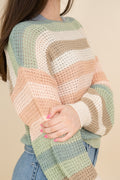 Multi Color Stripe Loose Fit Sweater - 2 colors