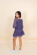 Gia Smocked Chiffon Top in Purple by Flowers by Zoe