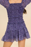 Gia Smocked Chiffon Top in Purple by Flowers by Zoe