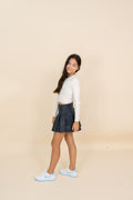 Navy Leather Skort from Flowers by Zoe