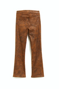 Tractr Vintage Pull On Suede Crop Flare Pants