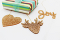 Lucky Feather Glitter Ornaments