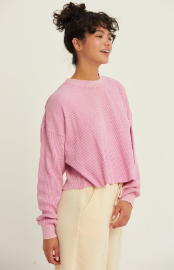 Lizzy Long Sleeve Waffle Knit Crop Top