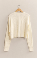 Lizzy Long Sleeve Waffle Knit Crop Top