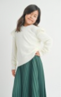 Tween Abbigail Ruffle Trim Sweater by Sadie & Sage