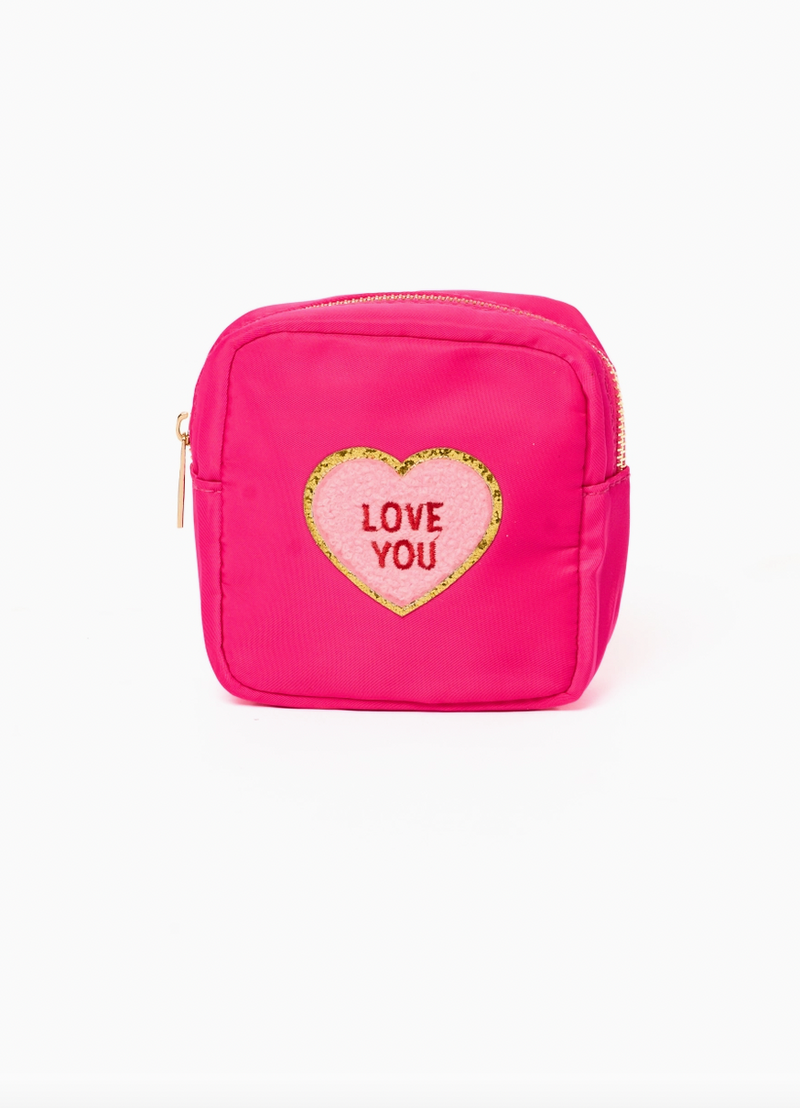 Small Pouch with Conversation Heart Patch