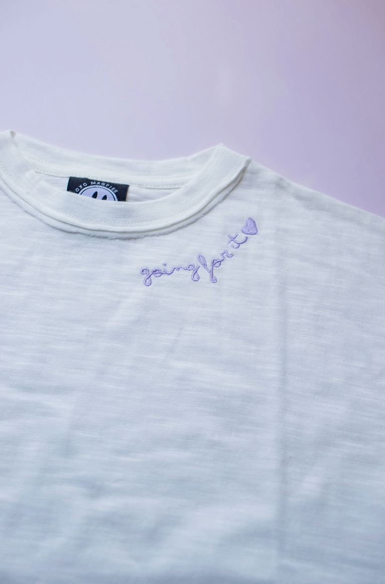 Going For It Embroidered Tee