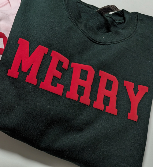 Merry Puff Letter Crewneck