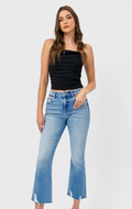 Happi High Rise Cropped Flare Jeans by Hidden