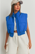 Sienna Zip-Up Crop Puffer Vest