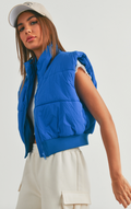 Sienna Zip-Up Crop Puffer Vest