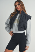 Sienna Zip-Up Crop Puffer Vest