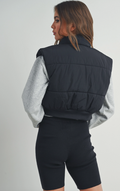 Sienna Zip-Up Crop Puffer Vest