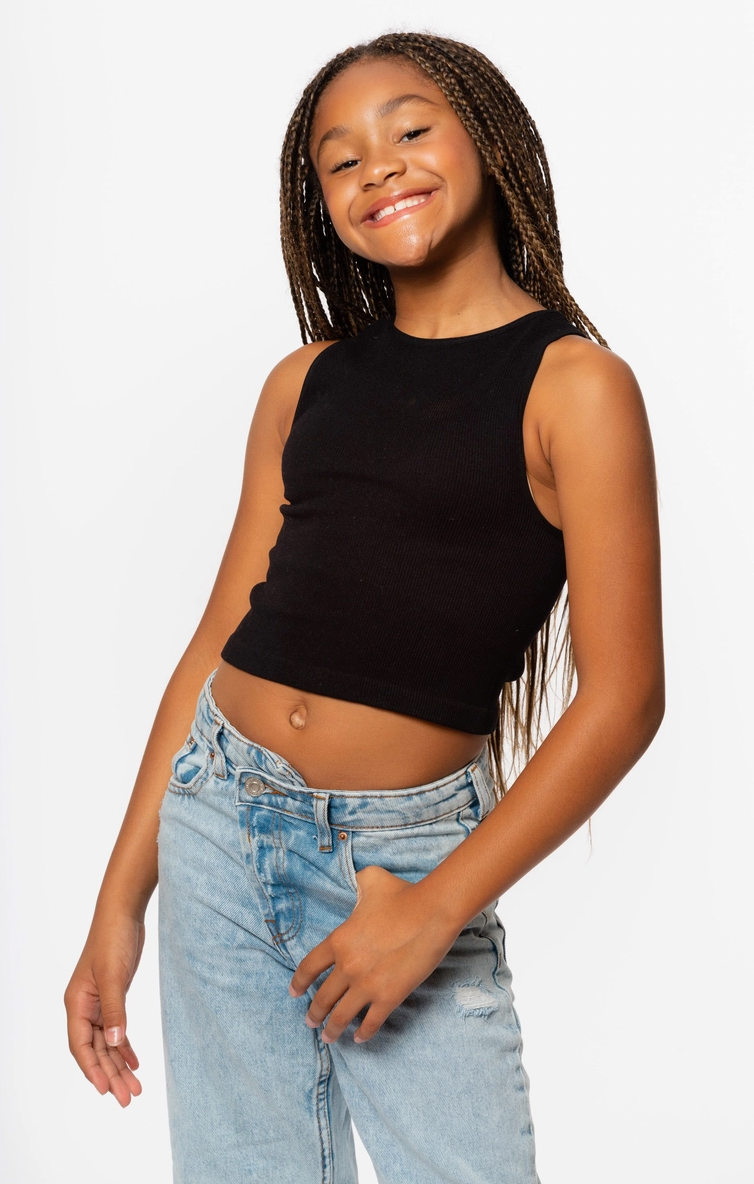 Tween Ribbed Tank Top by Malibu Sugar