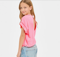 Tween Overlap Open Back Reverse Stitched Top