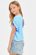 Tween Overlap Open Back Reverse Stitched Top